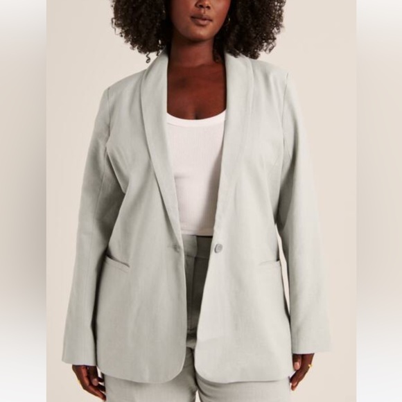 Abercrombie & Fitch Linen-Blend Shawl Collar Blazer – Size M - Picture 4 of 7